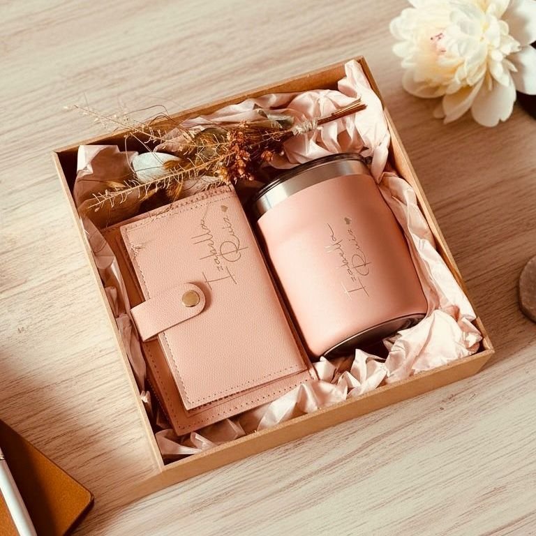 Kit Copo Térmico + Porta Cartão com Zíper