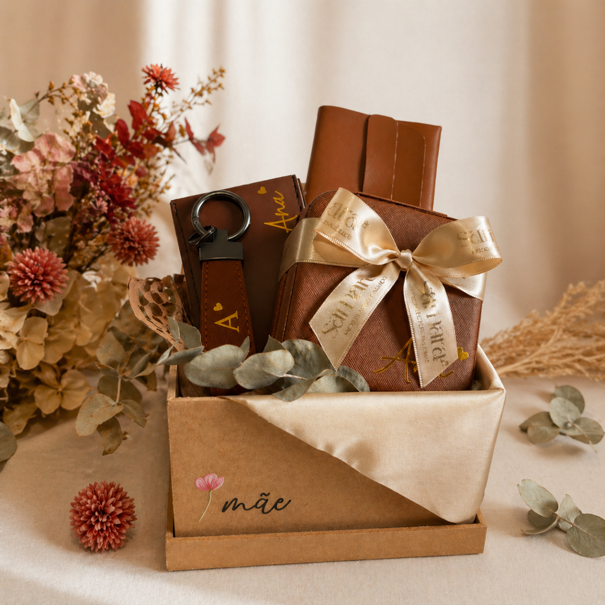 Kit Porta-joias + Case para óculos + Chaveiro + Porta-cartão