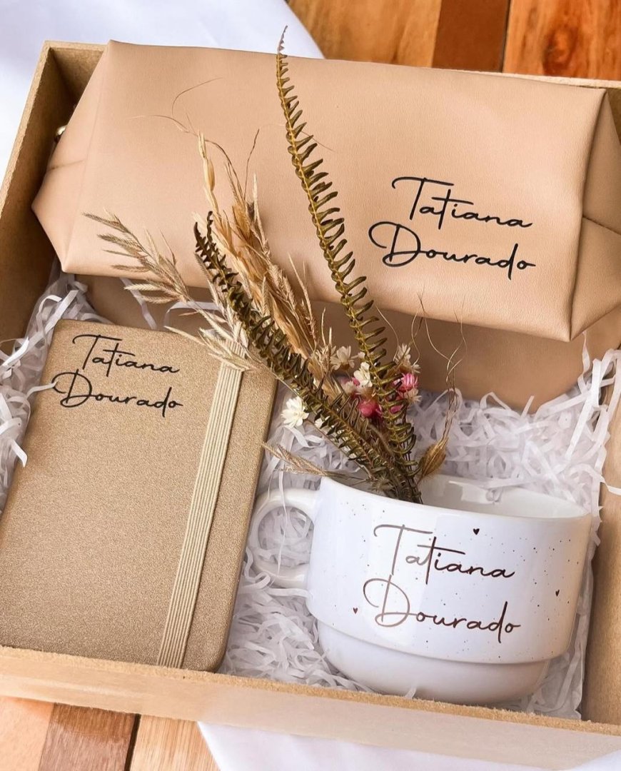 Kit Xícara + Bloquinho + Nécessaire