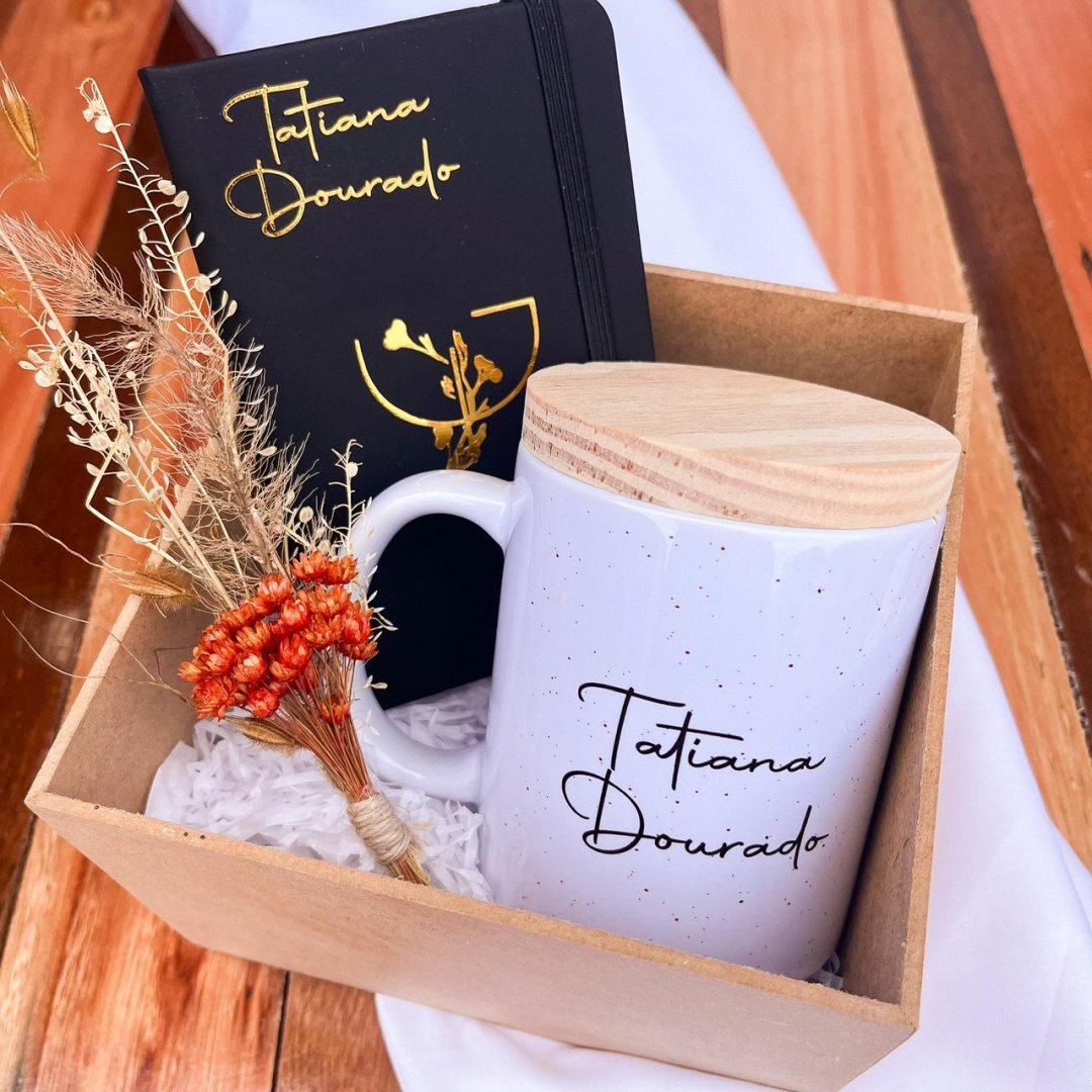 Kit Caneca + Tampa + Bloquinho