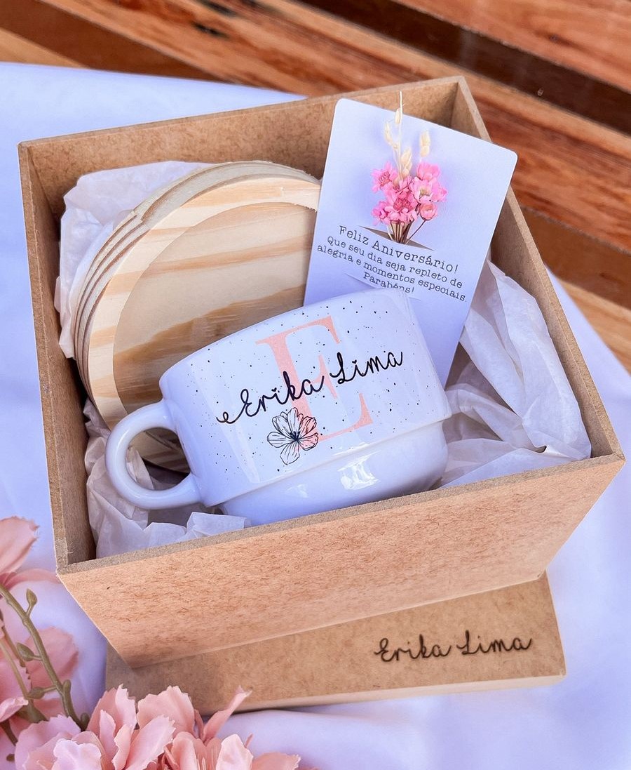 Kit Xícara + Pires de Madeira