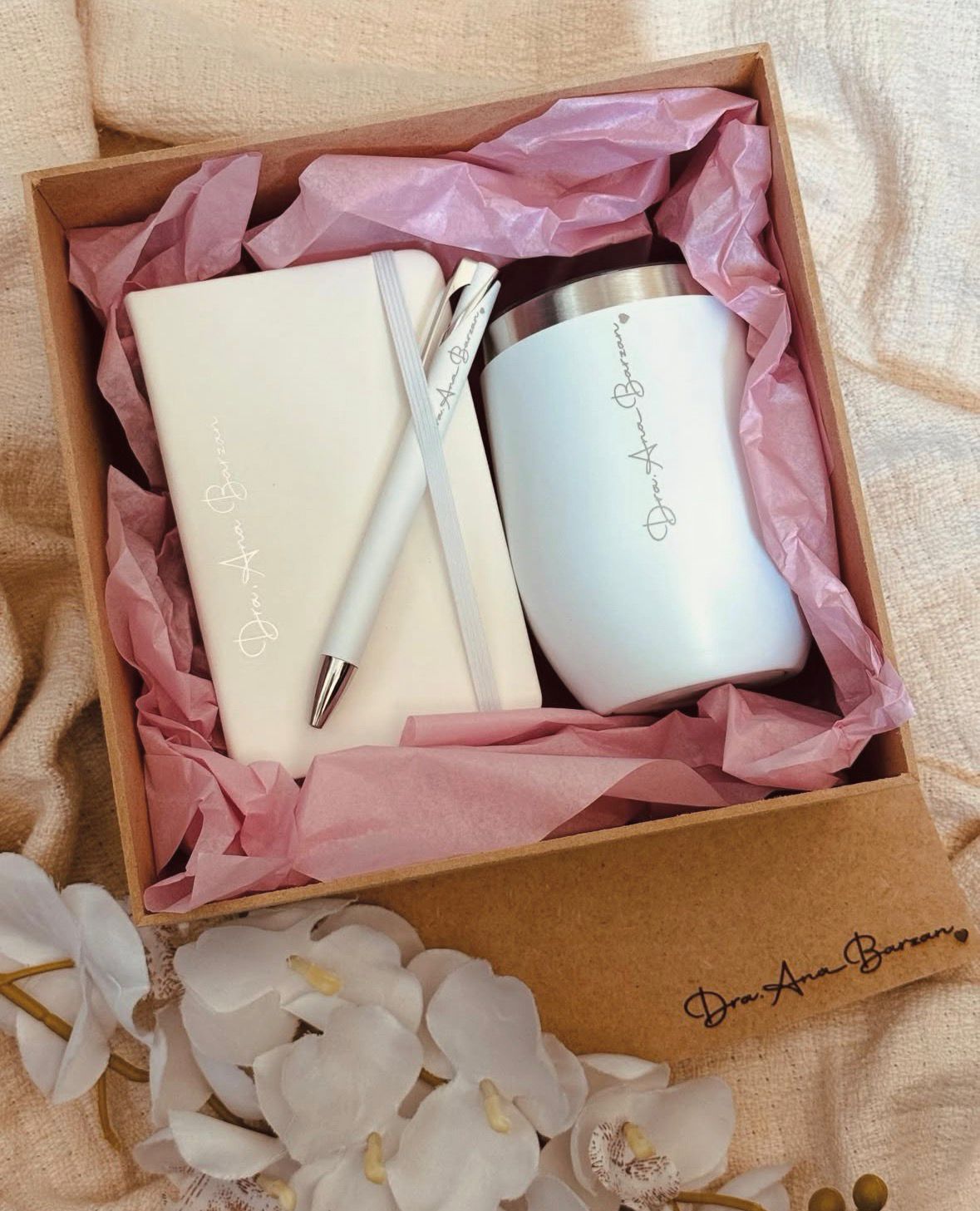 Kit Copo Térmico + Bloquinho + Caneta